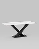 Стол Stool Group Belle 180х90 столешница белый мрамор керамика ножки черные мдф, фото 2