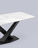 Стол Stool Group Belle 180х90 столешница белый мрамор керамика ножки черные мдф, фото 5