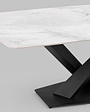 Стол Stool Group Belle 180х90 столешница белый мрамор керамика ножки черные мдф, фото 7