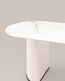 Стол Stool Group Opera 180х90 столешница белый мрамор керамика ножки плиссе металл, фото 4