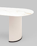 Стол Stool Group Opera 180х90 столешница белый мрамор керамика ножки плиссе металл, фото 6