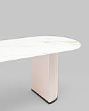 Стол Stool Group Opera 180х90 столешница белый мрамор керамика ножки плиссе металл, фото 7