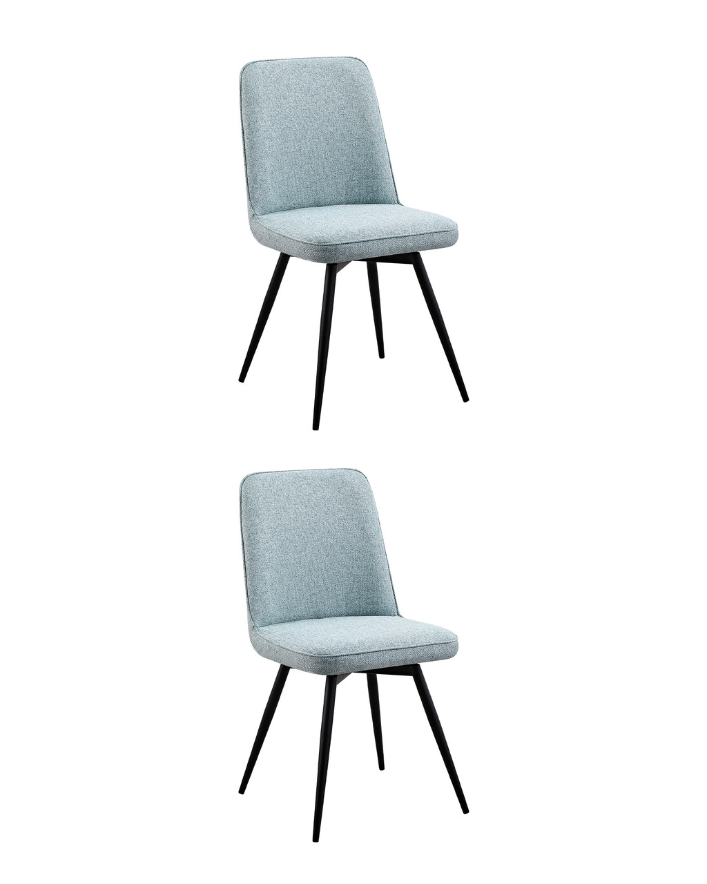 Комплект из двух стульев Stool Group Flatt вращающийся мягкий светло-зеленый обивка рогожка