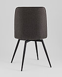 Комплект из двух стульев Stool Group Flatt вращающийся мягкий темно-серый обивка рогожка, фото 5