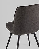 Комплект из двух стульев Stool Group Flatt вращающийся мягкий темно-серый обивка рогожка, фото 7