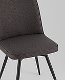 Комплект из двух стульев Stool Group Flatt вращающийся мягкий темно-серый обивка рогожка, фото 8