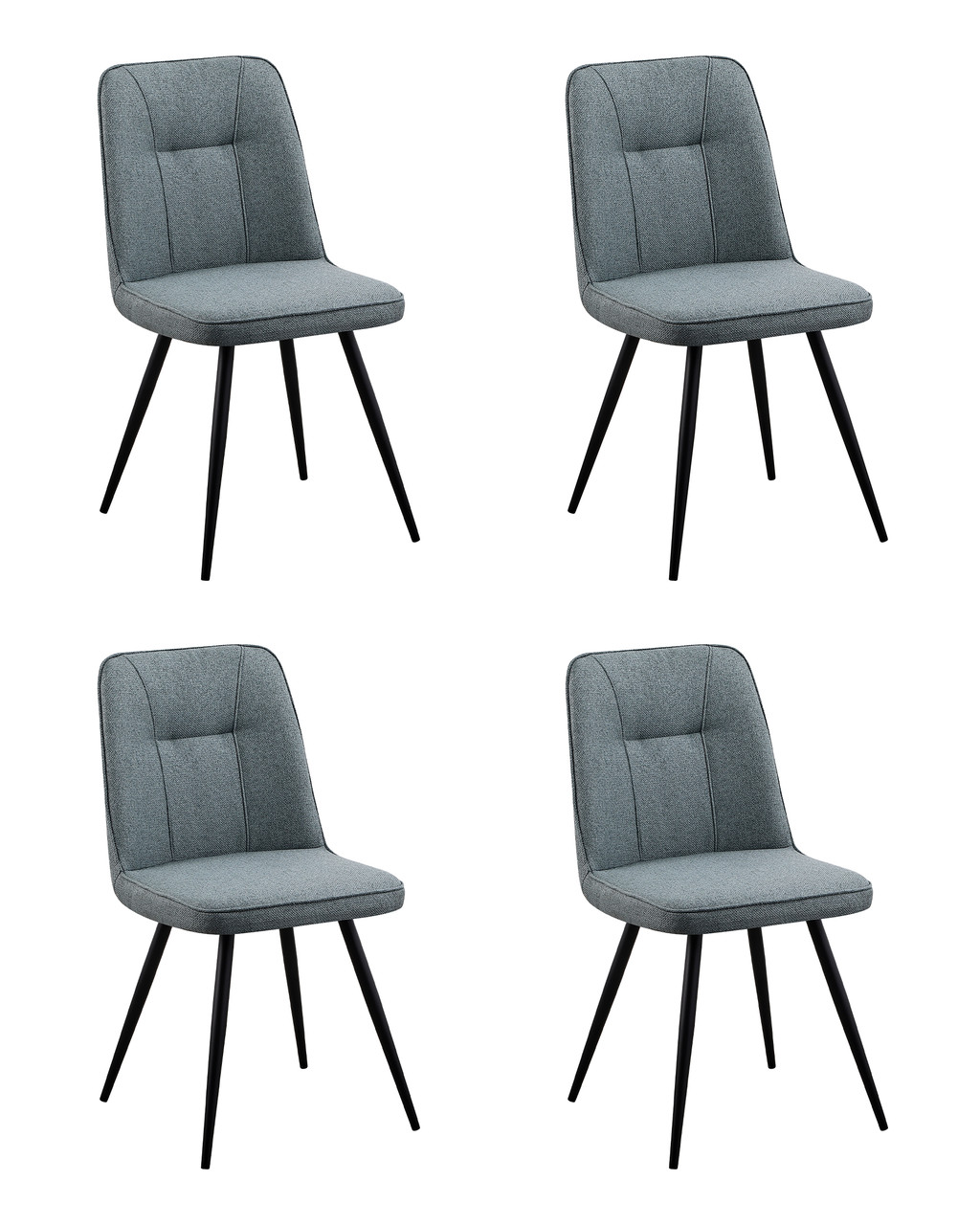Комплект из четырех стульев Stool Group Hedd мягкий зеленый обивка рогожка