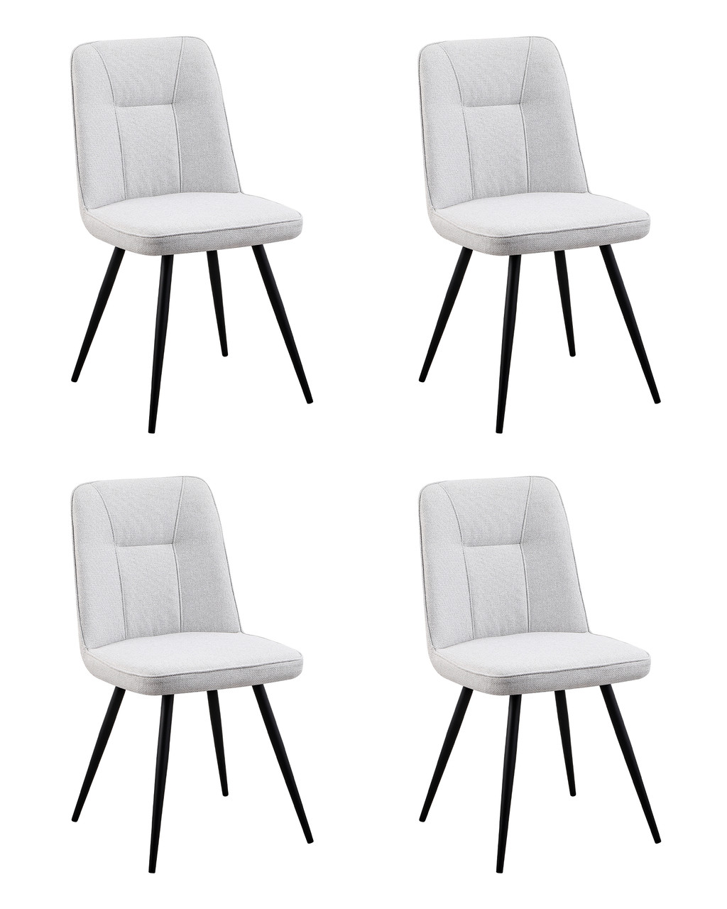 Комплект из четырех стульев Stool Group Hedd мягкий серый обивка рогожка
