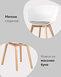 Кресло Stool Group LIBRA SOFT серое, пластик, мягкое сиденье, съемная подушка, ножками из массива бука, фото 3