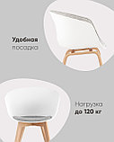 Кресло Stool Group LIBRA SOFT серое, пластик, мягкое сиденье, съемная подушка, ножками из массива бука, фото 4