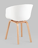 Кресло Stool Group LIBRA SOFT серое, пластик, мягкое сиденье, съемная подушка, ножками из массива бука, фото 8