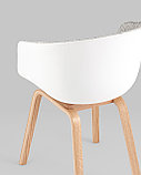 Кресло Stool Group LIBRA SOFT серое, пластик, мягкое сиденье, съемная подушка, ножками из массива бука, фото 9