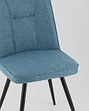 Комплект из четырех стульев Stool Group Hedd мягкий синий обивка рогожка, фото 7