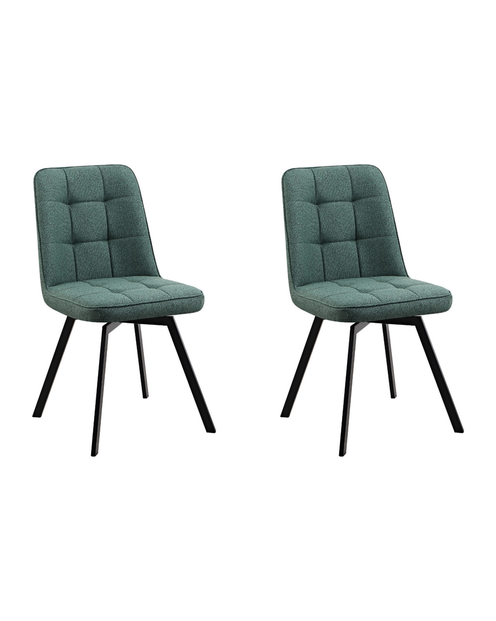 Комплект из двух стульев Stool Group Boun вращающийся мягкий зеленый обивка рогожка