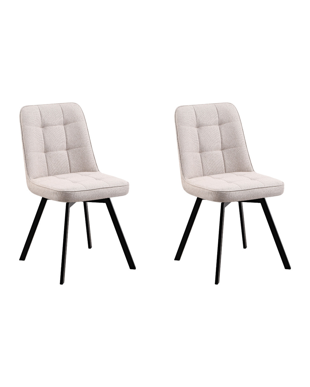 Комплект из двух стульев Stool Group Boun вращающийся мягкий кремовый обивка рогожка
