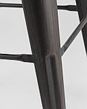 Стул барный Stool Group Tolix WOOD черный патина золото, металлический каркас, деревянное сиденье, фото 7