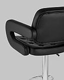 Стул барный Stool Group Бентли черный PU-кожа, дугообразные подлокотники, фото 7
