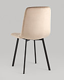 Комплект из четырех стульев Stool Group Chilly велюр мокка ножки металл черные, фото 7