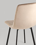Комплект из четырех стульев Stool Group Chilly велюр мокка ножки металл черные, фото 8