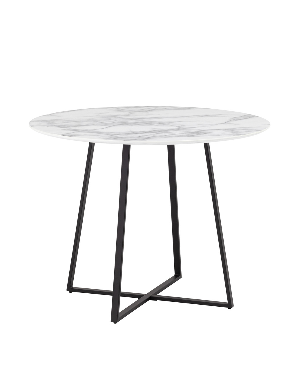 Стол Stool Group обеденный Дакота 100*100 белый мрамор ножки черные