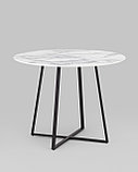 Стол Stool Group обеденный Дакота 100*100 белый мрамор ножки черные, фото 2