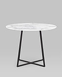 Стол Stool Group обеденный Дакота 100*100 белый мрамор ножки черные, фото 5
