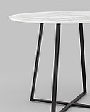 Стол Stool Group обеденный Дакота 100*100 белый мрамор ножки черные, фото 7