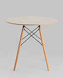 Стол Stool Group EAMES DSW D80, бежевый, столешница МДФ, ножки метал, массив бука, фото 3