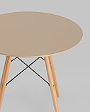 Стол Stool Group EAMES DSW D80, бежевый, столешница МДФ, ножки метал, массив бука, фото 6