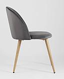 Стул Stool Group Лион серый, сиденье и спинка из серого велюра, каркас из оцинкованного металла с принтом под, фото 5