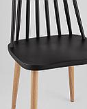 Стул Stool Group пластиковый Морган черный, ножки металлические с принтом под дерево, фото 10