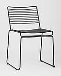 Стул Stool Group обеденный Danny черный металл с черной подушкой из экокожи, фото 2