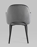 Стул Stool Group Венера серый, мебельная ткань велюр, металлические черные ножки, фото 7