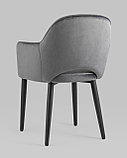 Стул Stool Group Венера серый, мебельная ткань велюр, металлические черные ножки, фото 8