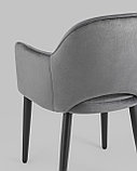 Стул Stool Group Венера серый, мебельная ткань велюр, металлические черные ножки, фото 9