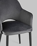 Стул Stool Group Венера серый, мебельная ткань велюр, металлические черные ножки, фото 10