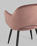 Стул Stool Group Венера вращающийся велюр пыльно-розовый обеденный ножки металл черный, фото 9