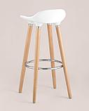 Стул барный Stool Group Модерн БЕЛЫЙ, сиденье из ABS, деревянный каркас, хромированная подставка, фото 8