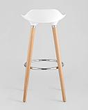 Стул барный Stool Group Модерн БЕЛЫЙ, сиденье из ABS, деревянный каркас, хромированная подставка, фото 7