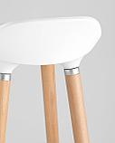 Стул барный Stool Group Модерн БЕЛЫЙ, сиденье из ABS, деревянный каркас, хромированная подставка, фото 10