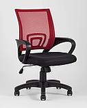 Компьютерное кресло TopChairs TopChairs Simple офисное красное в обивке из текстиля с сеткой, механизм качания, фото 2