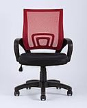 Компьютерное кресло TopChairs TopChairs Simple офисное красное в обивке из текстиля с сеткой, механизм качания, фото 4