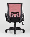Компьютерное кресло TopChairs TopChairs Simple офисное красное в обивке из текстиля с сеткой, механизм качания, фото 5