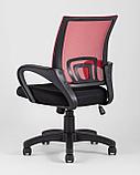 Компьютерное кресло TopChairs TopChairs Simple офисное красное в обивке из текстиля с сеткой, механизм качания, фото 6