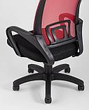 Компьютерное кресло TopChairs TopChairs Simple офисное красное в обивке из текстиля с сеткой, механизм качания, фото 7