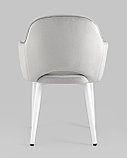 Стул Stool Group Венера велюр цвет серый ножки белые металл, фото 7