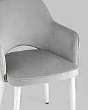 Стул Stool Group Венера велюр цвет серый ножки белые металл, фото 10