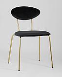 Стул Stool Group Ники черный обивка велюр ножки металл золото, фото 2