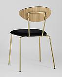Стул Stool Group Ники черный обивка велюр ножки металл золото, фото 6