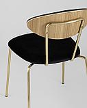 Стул Stool Group Ники черный обивка велюр ножки металл золото, фото 7